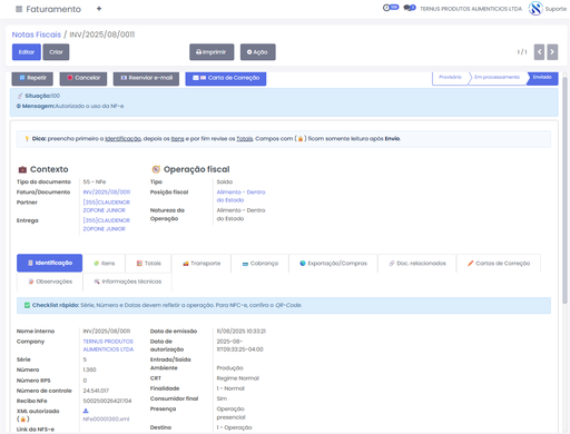 🎯 Emissor de NF-e para Odoo 18 — ilimitado, integrado e pronto para produção
